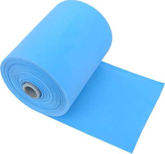 Cinta Plana de Látex. Intensidad Media, rollo de 25 m. Color Azul. Resistencia para Ejercicio en Agua y Seco