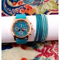 Oferta reloj y pulsera color aguamarina Oferta reloj y pulsera color aguamarina