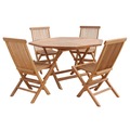 Conjunto Mesa Octogonal + 4 Sillas Teka 120x77cm