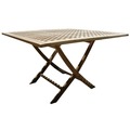 Mesa Exterior Cuadrada Rejillada Madera 120x120x75cm