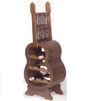 Botellero en  forma de guitarra  Pequeño . 10 Botellas