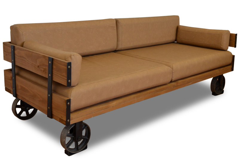 Sofá Industrial Bristol Asiento en Polipiel 80 x 206 x 80 cm