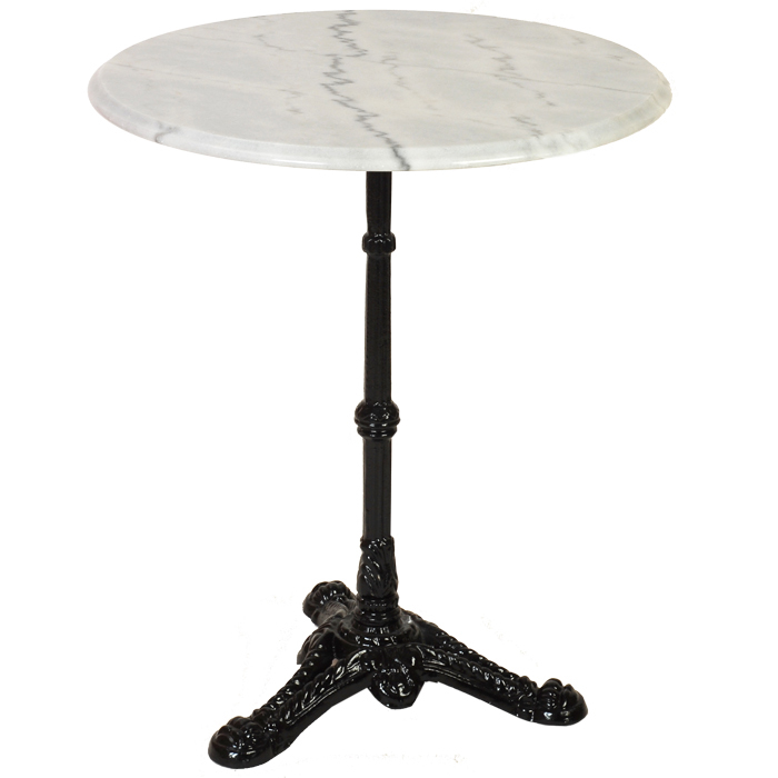 Mesa Redonda en Hierro con Tabla de Mármol 60 x 60 x 72 cm