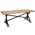 Mesa de Comedor Patas Hierro y Madera 80 x 200 x 77 cm Mesa de Comedor Patas Hierro y Madera 80 x 200 x 77 cm