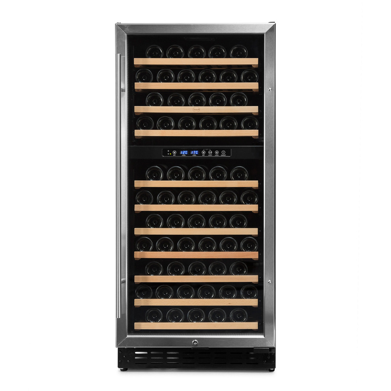 Vinoteca para 110 botellas Vinobox - CV 110 GC - 2 Temperaturas Inox