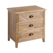 Mesita de Noche en Madera 3 Cajones 40 x 60 x 62 cm