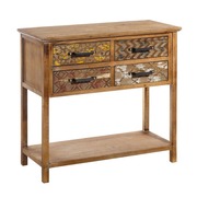 Consola Recibidor en DM Natural con 4 Cajones 36 x 81 x 76,5