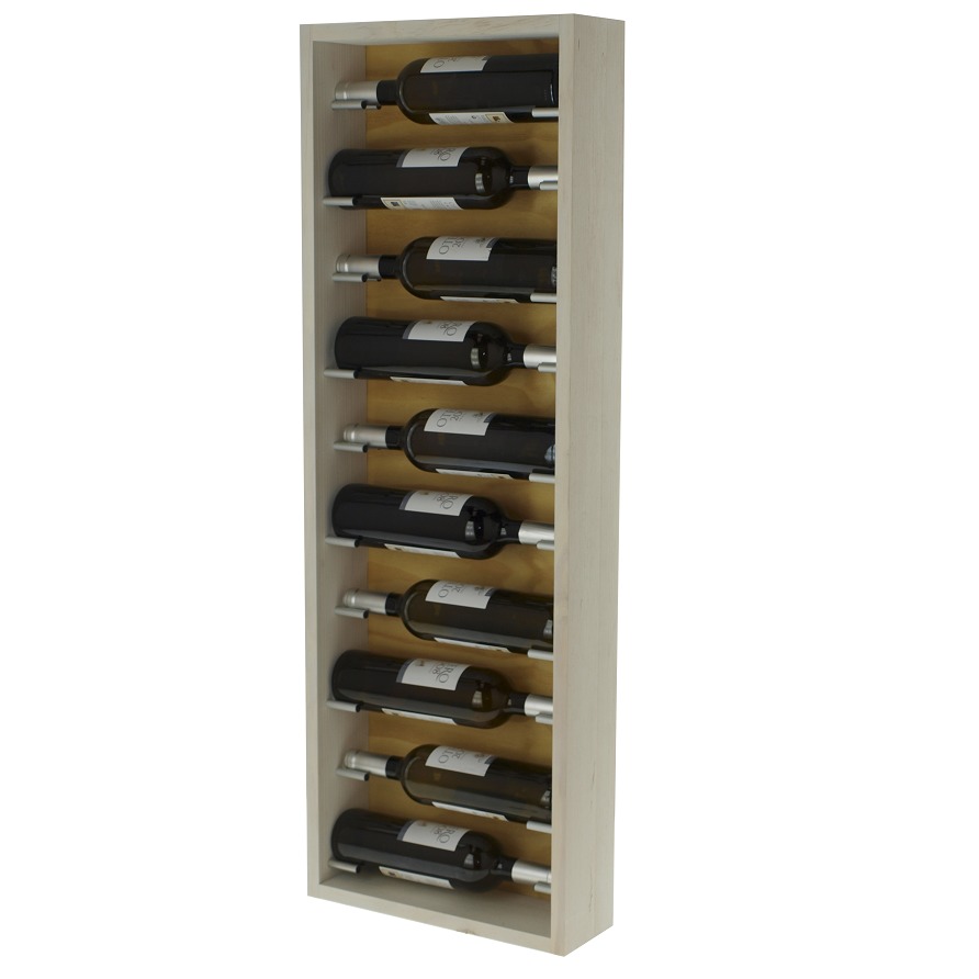 Botellero de Pared Modular para 10 botellas Blanco y Pino