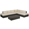 Conjunto Sofá Exterior con Mesa en Rattán Sintético
