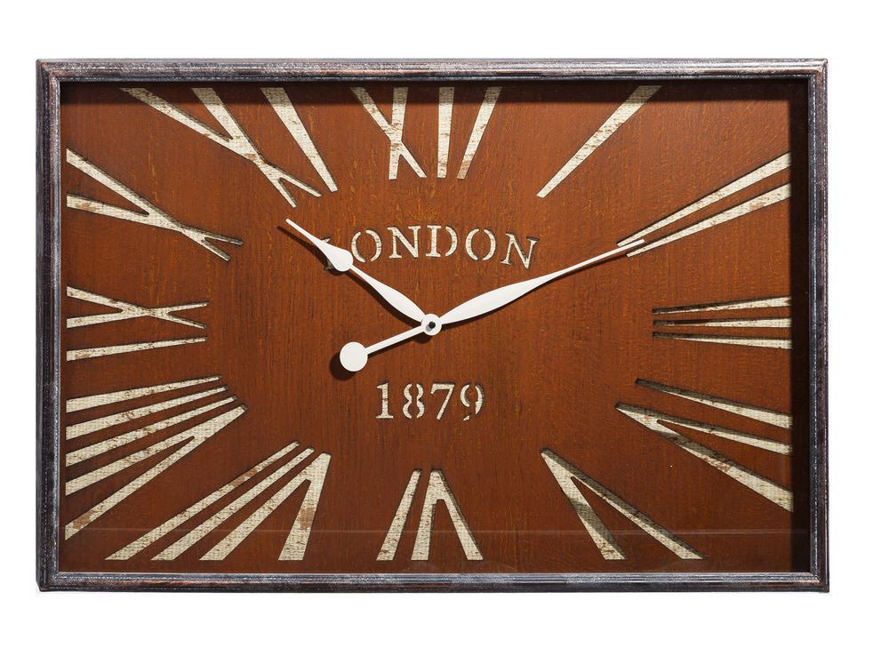 Reloj de Pared Industrial en Hierro y DM Marrón 7 x 78 x 51 cm