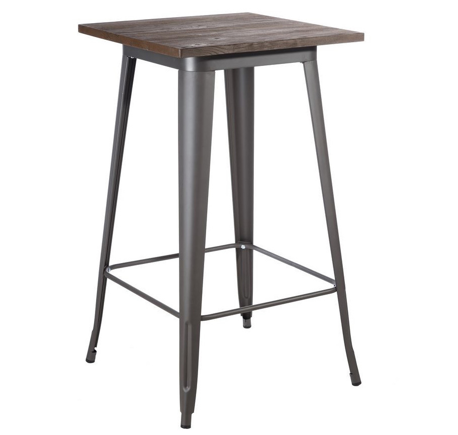 Mesa Alta Industrial Dallas en Madera 60 x 60 x 103 cm