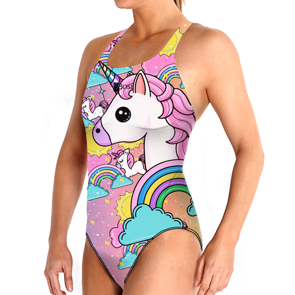 BBOSI Bañador Natación Mujer Confort Unicornio