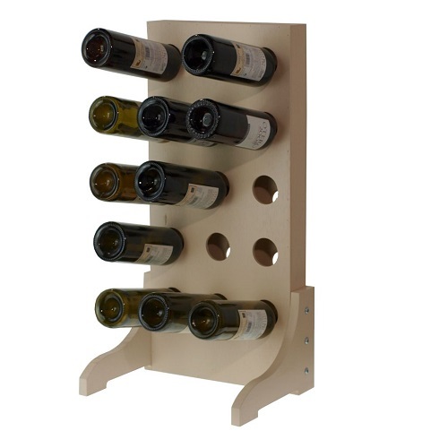 Botellero madera blanco de pie para 15 botellas 