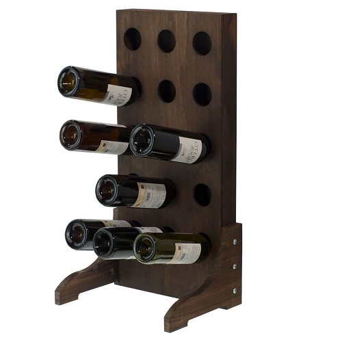 Botellero madera roble oscuro de pie para 15 botellas  