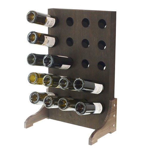Botellero de pie madera roble oscuro para 20 botellas
