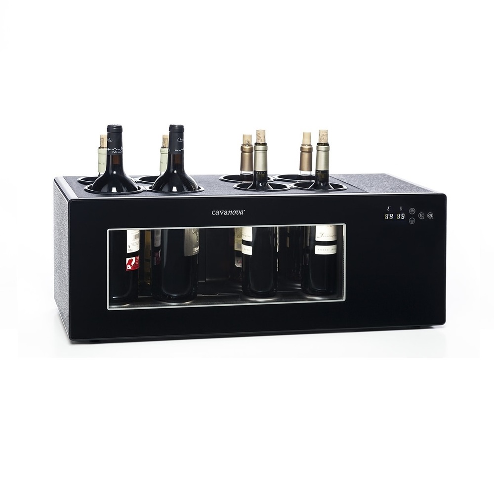 MY WAVE - Vinoteca para 8 Botellas - Selector Manual de Temperatura -  Potencia de 65W - Rango de 11 ºC a 18 ºC - Vinoteca con Sistema  Antivibración y Funcionamiento Silencioso - Patas Regulables : :  Hogar y cocina