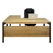 Mesa Oficina Industrial Bristol madera y hierro con Ala