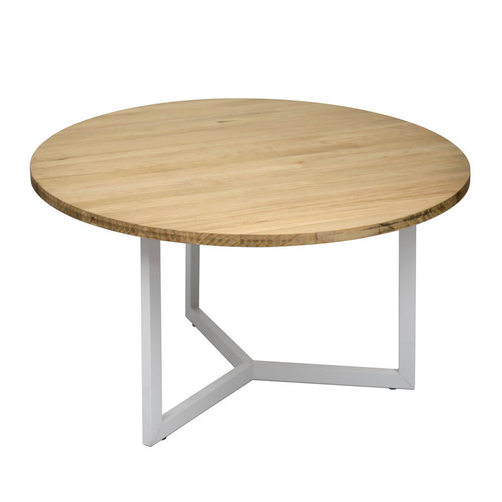 Mesa de Centro con Base Triangular y Tapa Circular | mueblesvintage.com