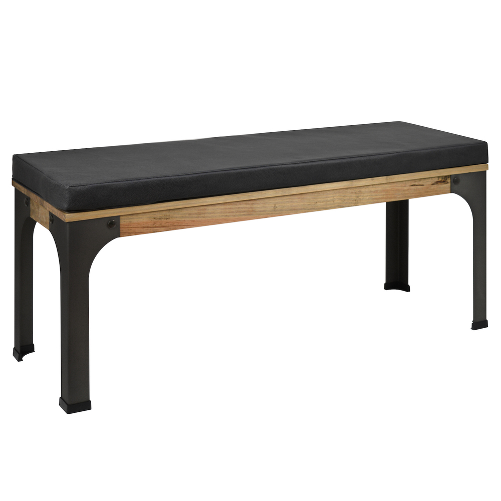 Banco Bristol Industrial con Cojín de Polipiel | mueblesvintage.com