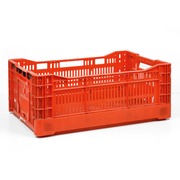 Caja Usada Plegable Apilable Ventilada Plástico Roja