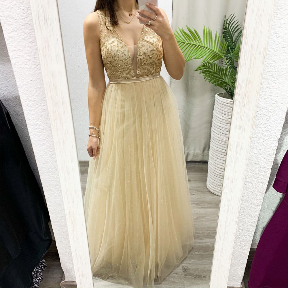 Vestido Bella Dorado