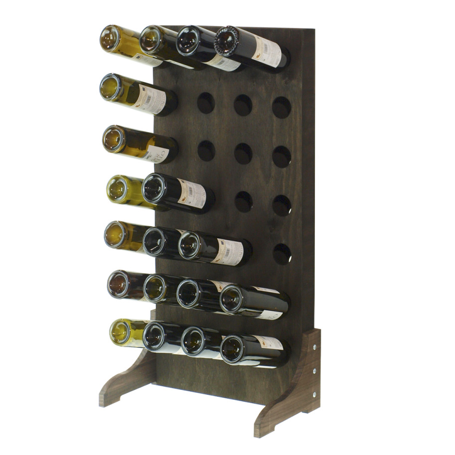 Botellero madera roble de pie para 28 botellas 