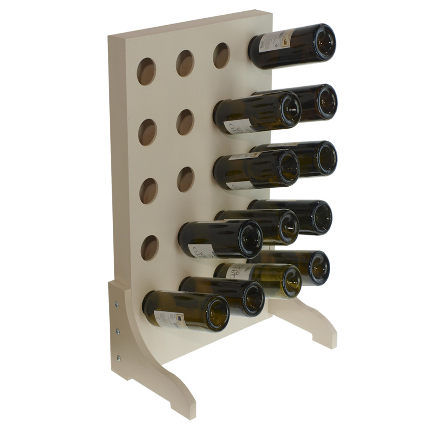 Botellero madera blanco de pie para 20 botellas EW4520