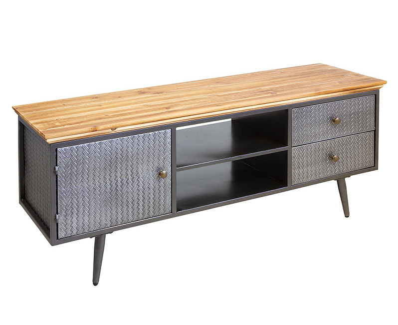 Mesa de Televisión Industrial 2 Cajones 42 x 130 x 52 cm