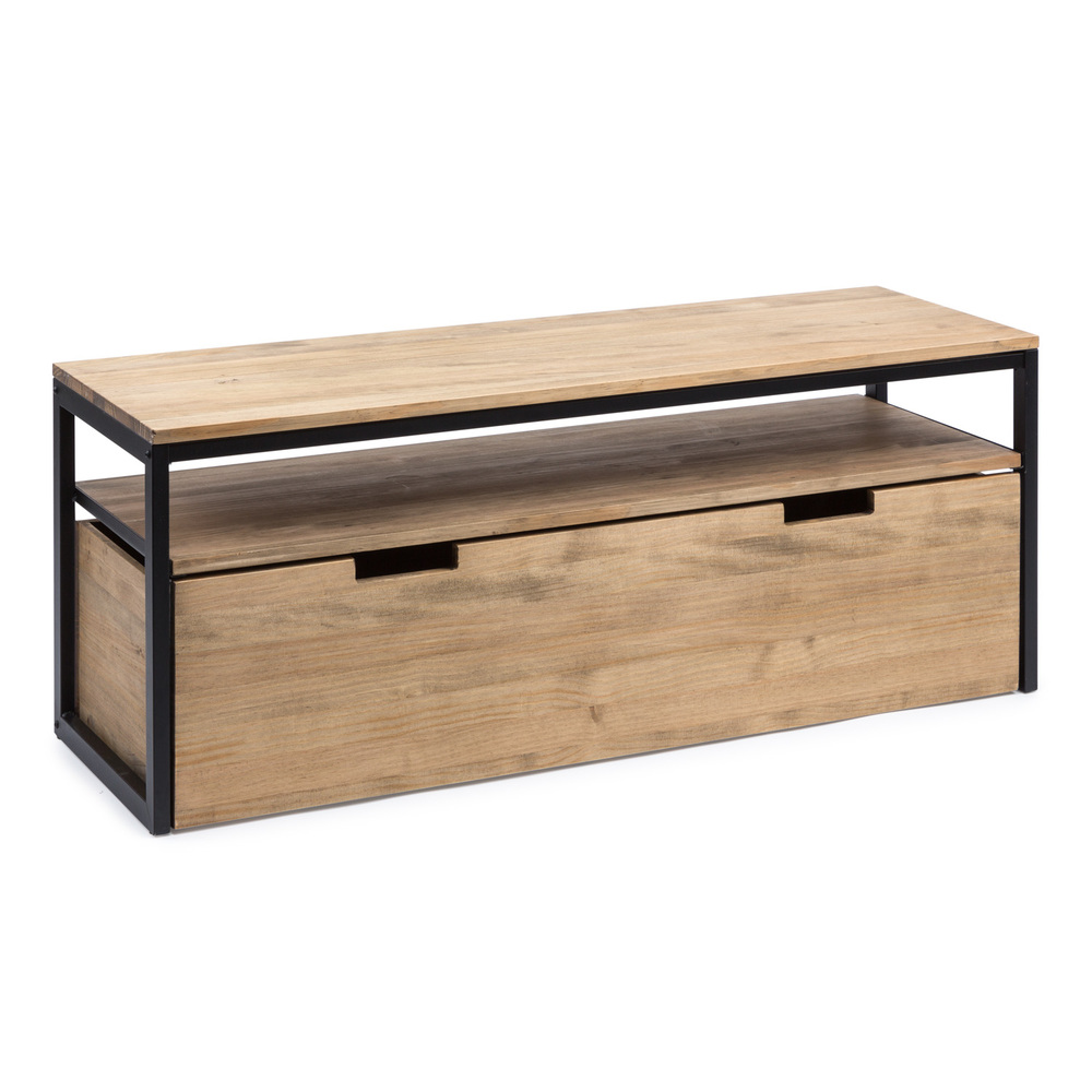 Mueble de Televisión iCub Three con Estante y Cajón Extraíble Doble