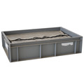 Caja PLástica Euro Box Usada Paredes Cerradas con Casilleros 40 x 60 x 15 cm