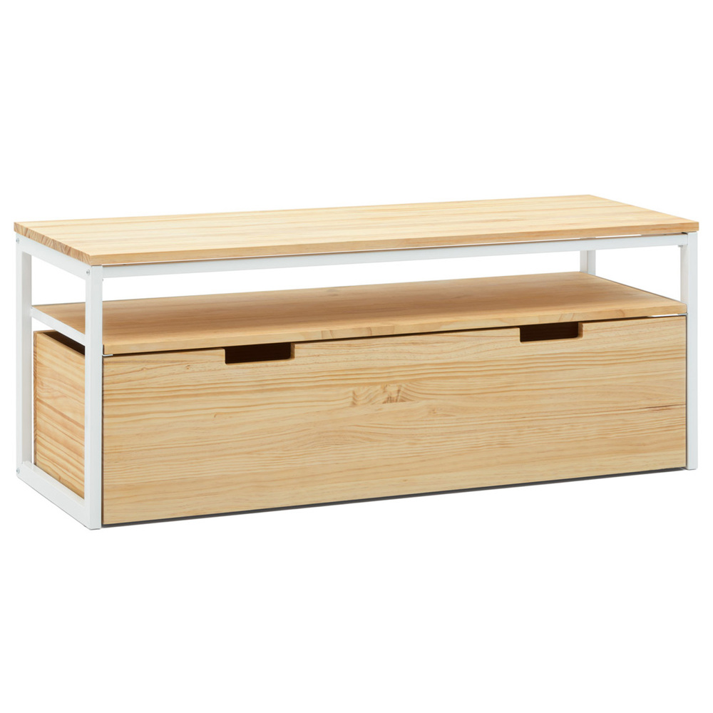 Mueble de Televisión iCub Three Natural con Estante y Cajón Extraíble