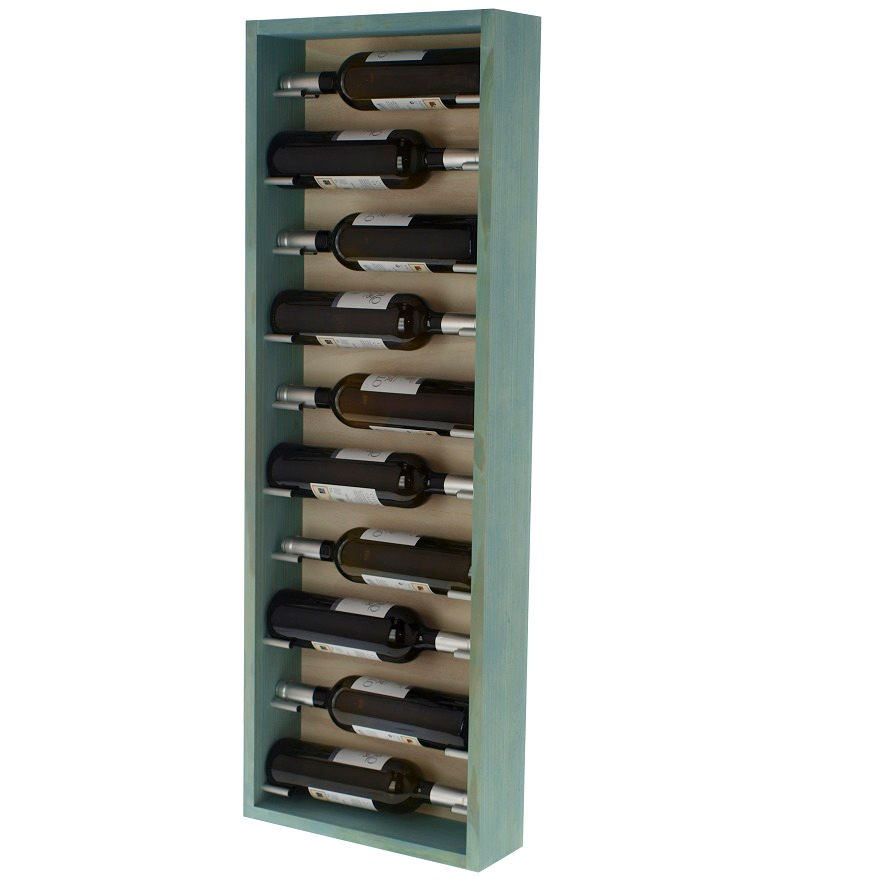 Botellero de Pared Modular para 10 botellas Blanco y Pino