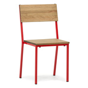 Silla Encajable iCub Roja de Madera Industrial