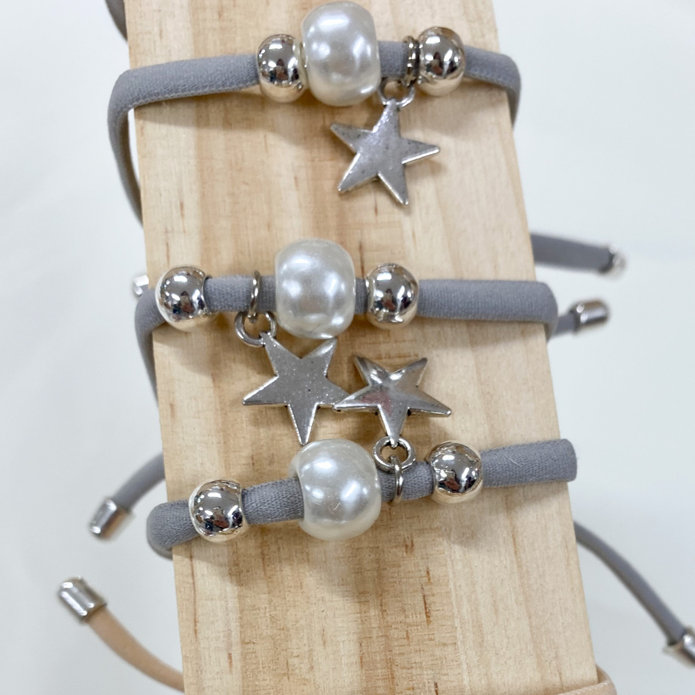 Pulsera Estrella Perla Gris 