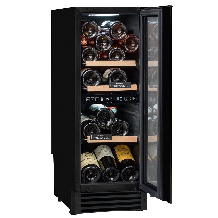 Vinoteca encastrable Negra 37 botellas 2 Temperaturas 40GC 2T