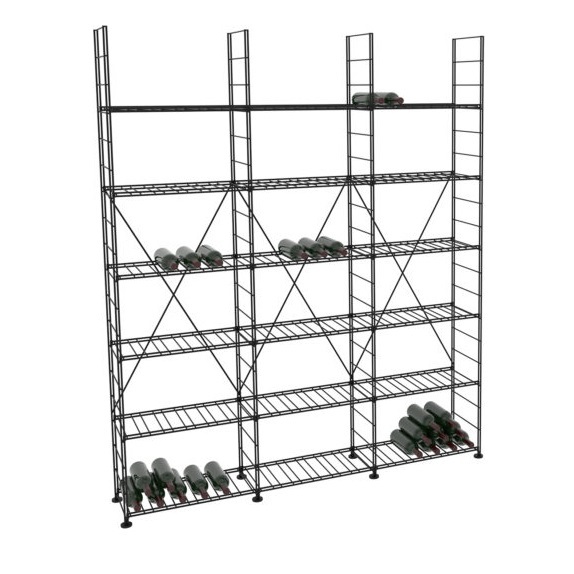 Estantería de vino fabricada en acero para 594 botellas de vino