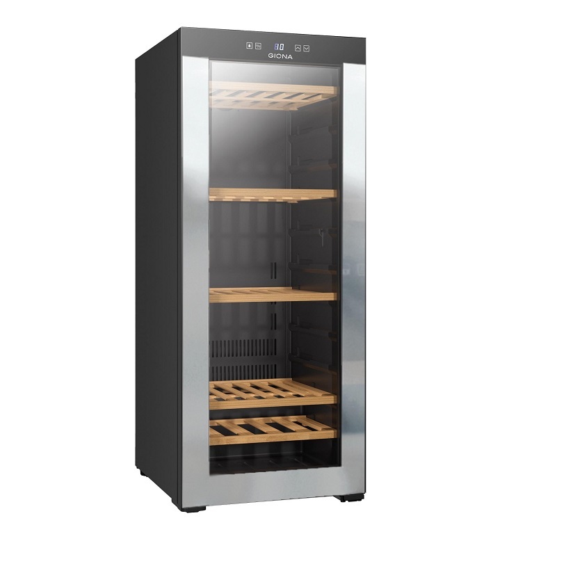 Vinoteca compresor 80 botellas baldas de madera CVG 80CF 