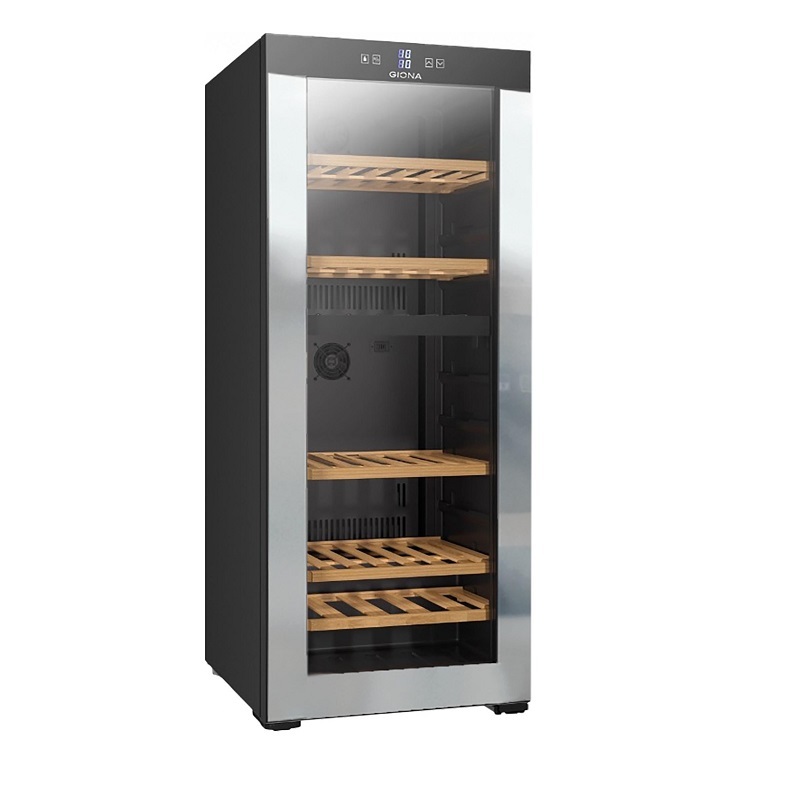 Vinoteca compresor 80 botellas baldas de madera 2 zonas de temperatura CVG 80CF  2T