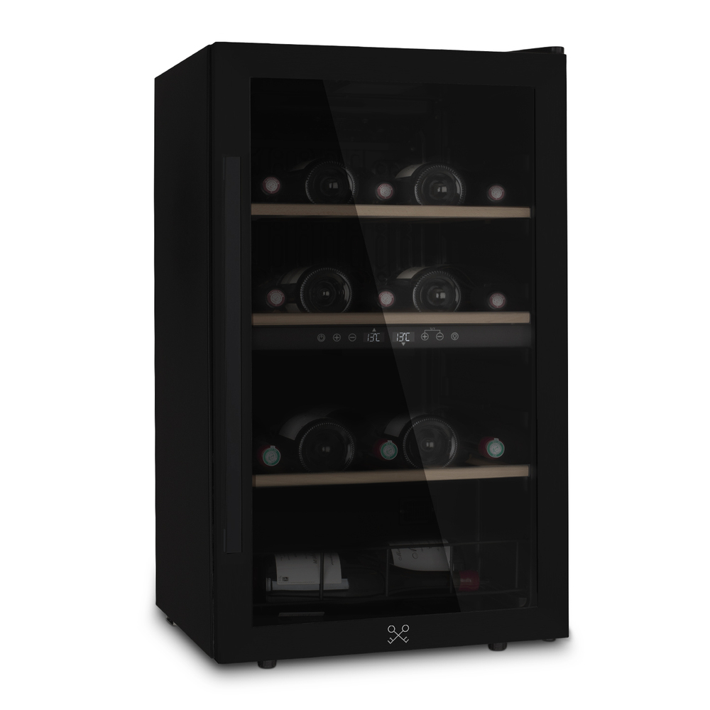 Vinoteca compresor negra doble zona temperatura Acero inoxidable 32 botellas CAVCDB32 