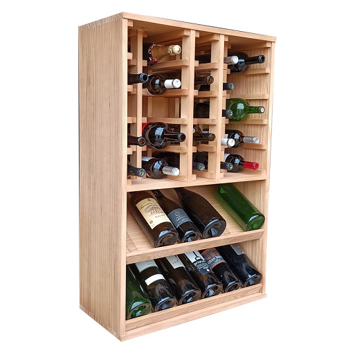 Botellero de madera de pino Expositor 37 botellas EX2093