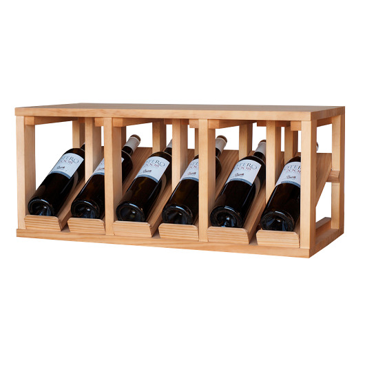 Botellero de madera de pino Expositor 6 botellas EX2191