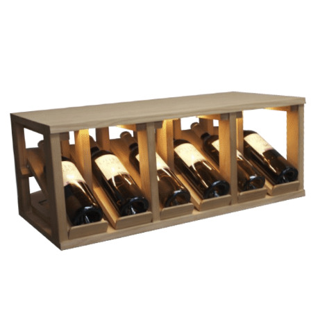 Botellero de madera de pino Expositor 6 botellas LED EX2192