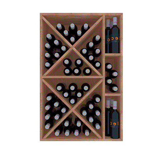 Botellero de madera de pino Expositor 66 botellas EX2537