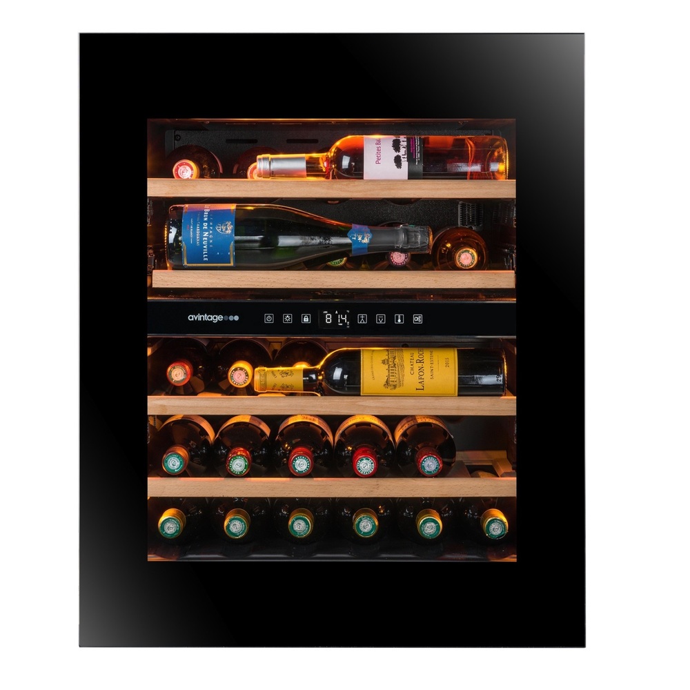 Vinoteca Negra encastrable en columna doble temperatura 29 botellas AVI72PLATINUM 