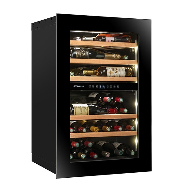 Vinoteca negra encastrable en columna 2 zonas temperatura 44 botellas Avintage AVI88PLATINUM