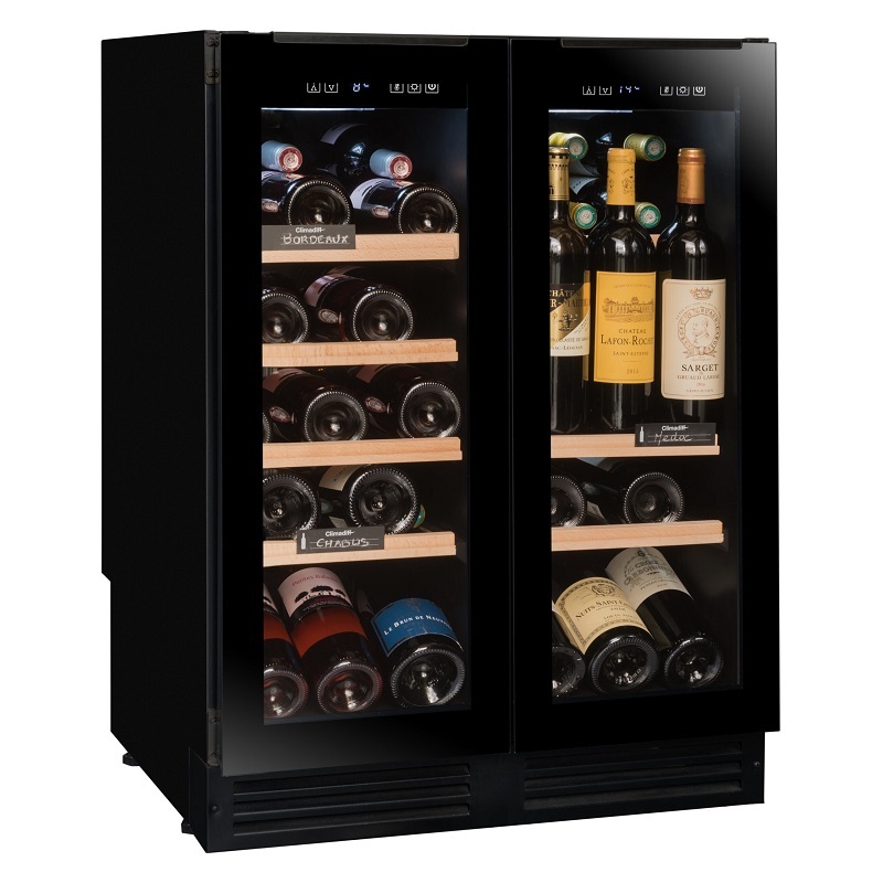 Vinoteca negra encastrable 2 puertas 42 botellas Avintage AVU49DPB1