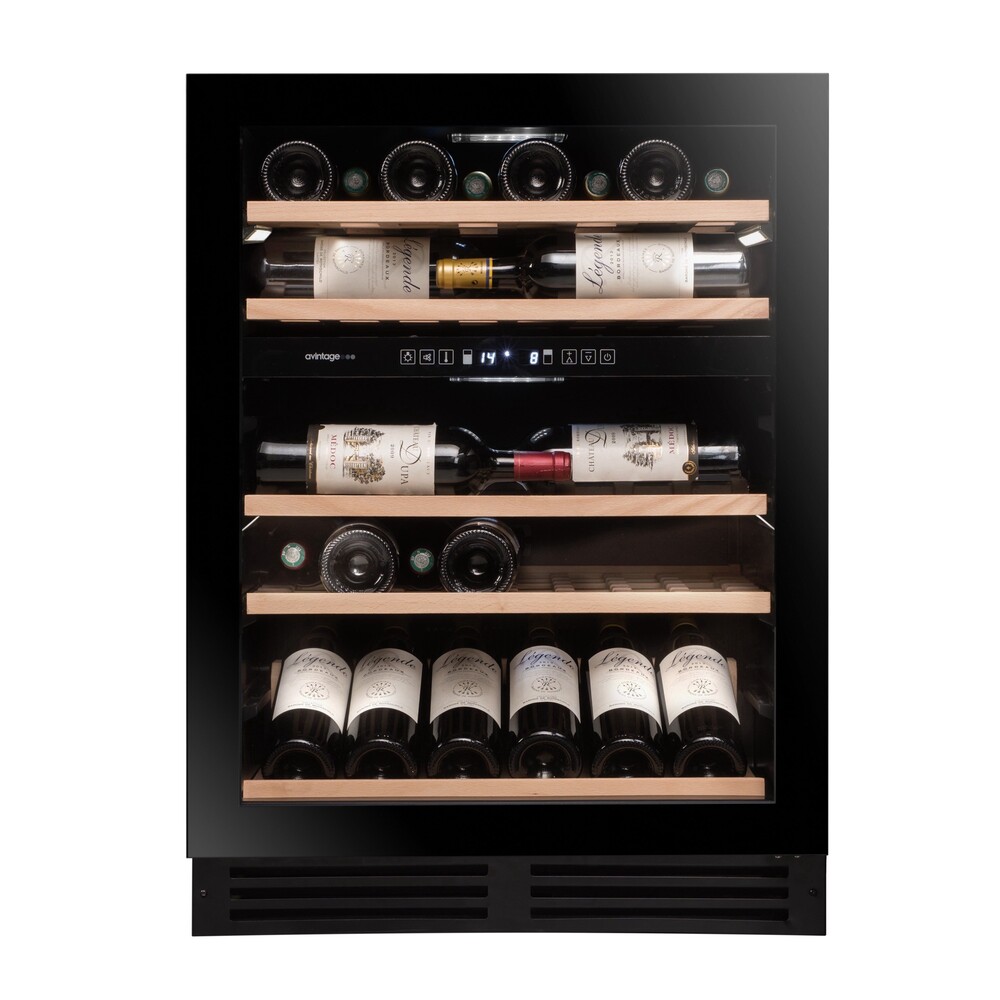Vinoteca Negra integrable bajo encimera 2 Temperaturas Avintage AVU50PLATINUM