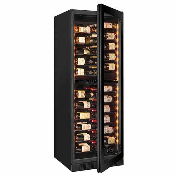 Vinoteca doble zona y baldas con exposicion de botella 131 botellas Avintage GALLERY 