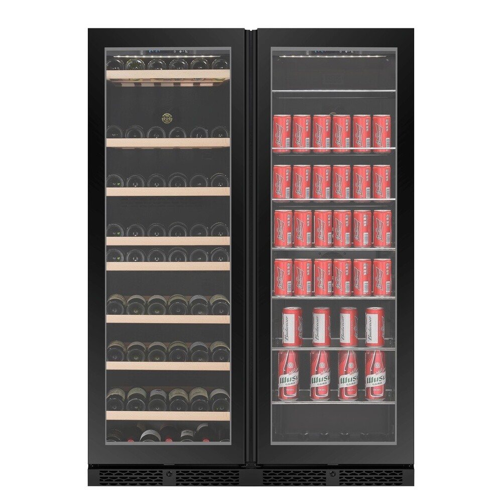 Vinoteca y Refrigerador de bebidas 2 puertas 161 botellas y 487 latas CELLA WBV163S Black