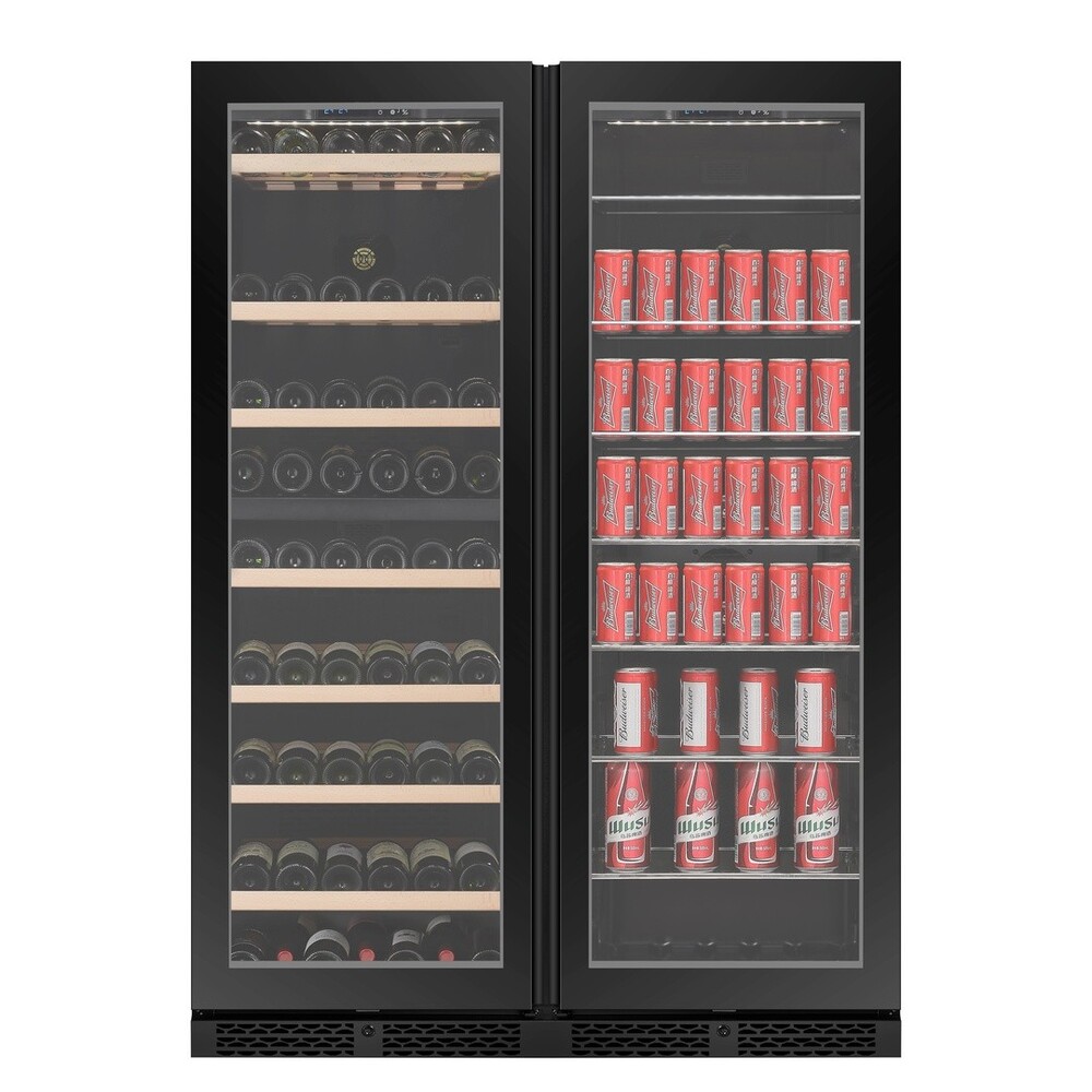 Vinoteca y Refrigerador de bebidas 2 puertas 154 botellas y 487 latas CELLA WBV163D Black
